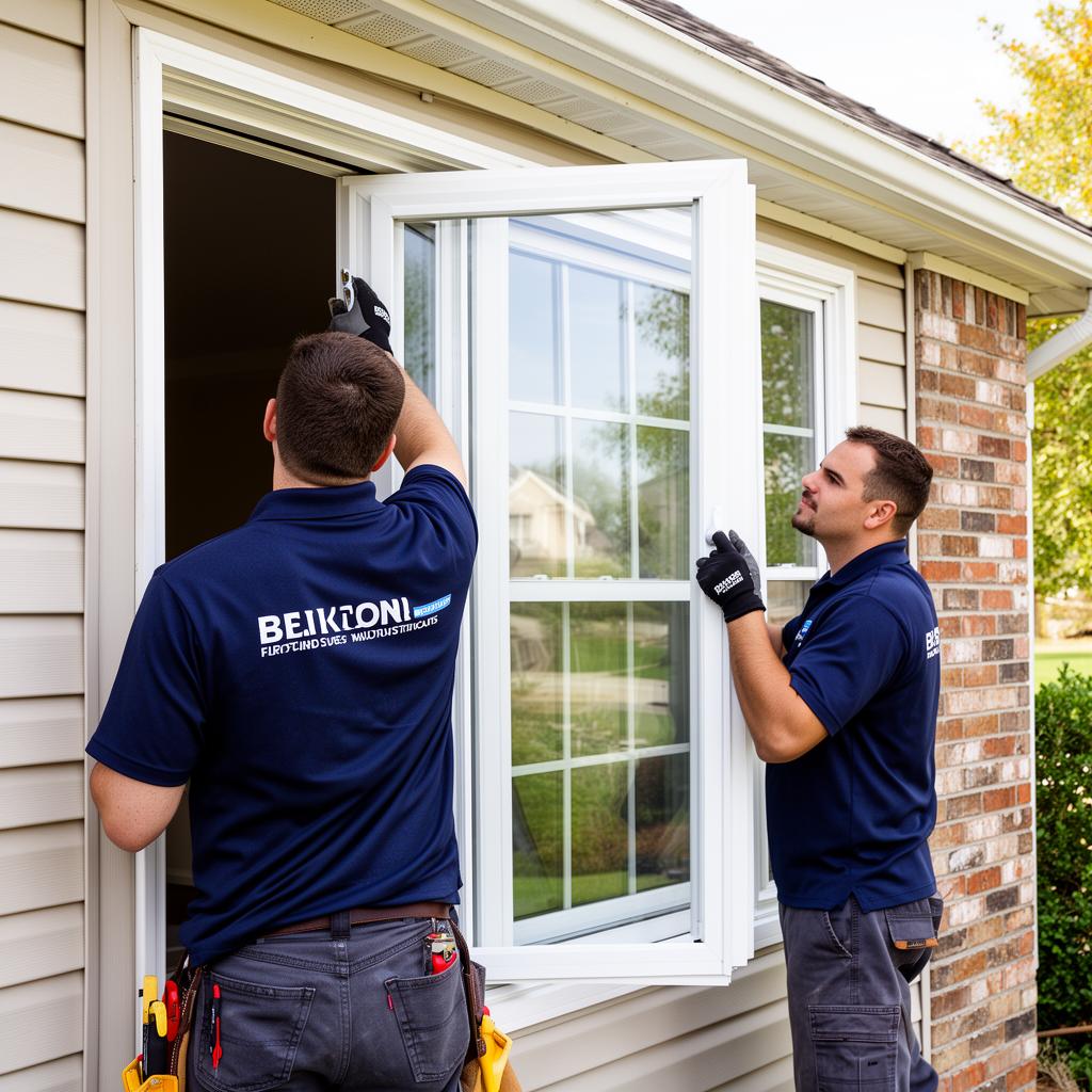 Supreme Windows installation team installing a new vinyl window